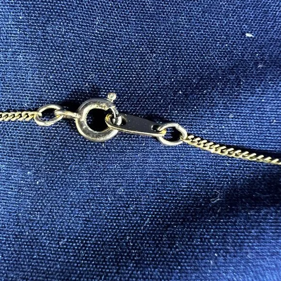 Vintage Barlow Hummingbird Pendant Necklace With Gold-Tone Chain & Oval Charm Si - Picture 4 of 4